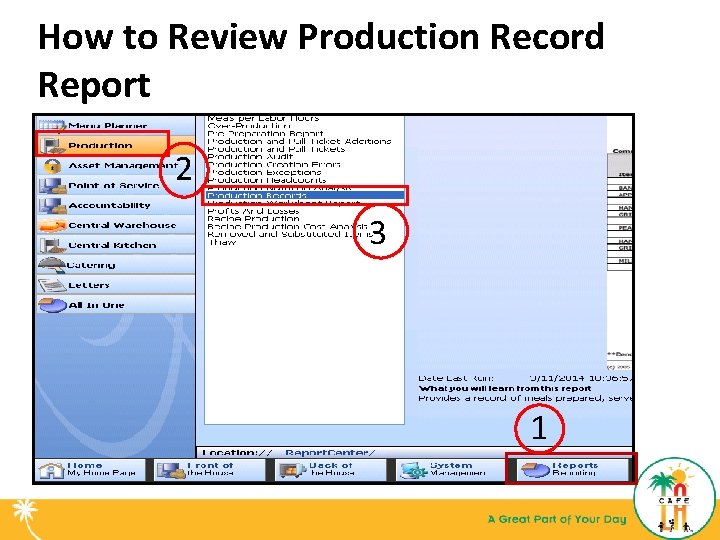 How to Review Production Record Report 2 3 1 