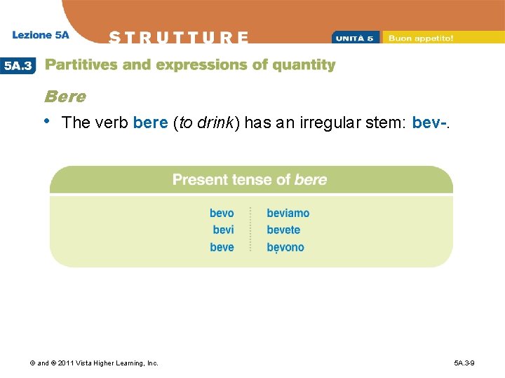 Bere • The verb bere (to drink) has an irregular stem: bev-. © and
