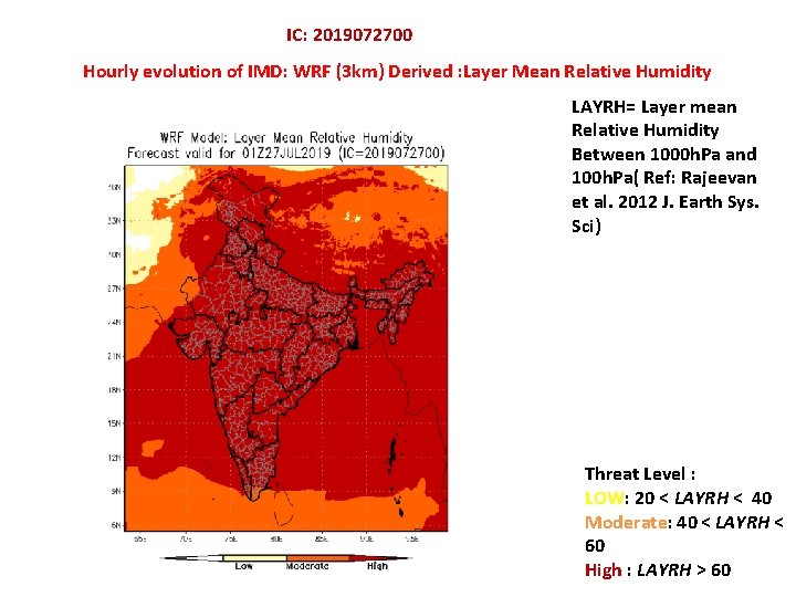 IC: 2019072700 Hourly evolution of IMD: WRF (3 km) Derived : Layer Mean Relative