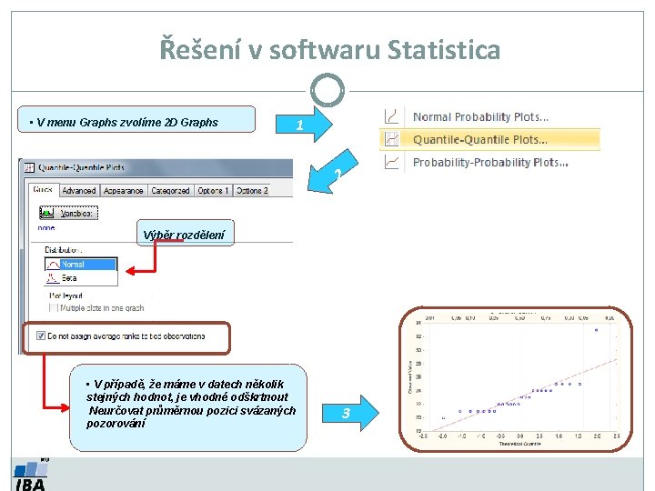 Řešení v softwaru Statistica • V menu Graphs zvolíme 2 D Graphs 1 2