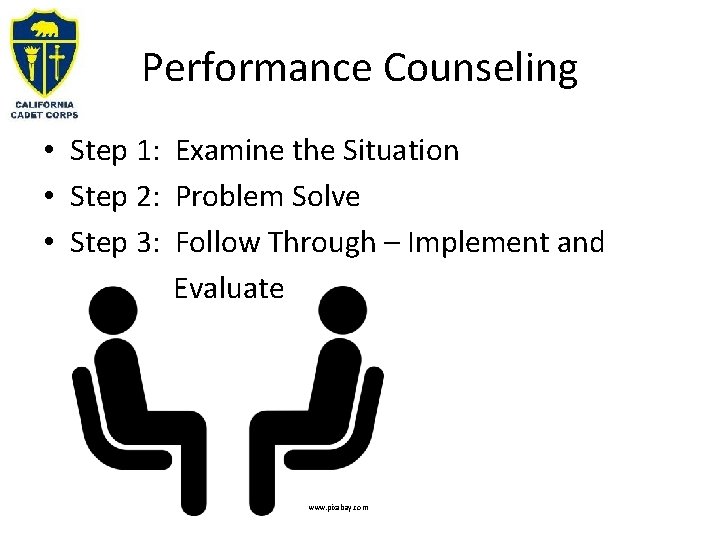 Performance Counseling • Step 1: Examine the Situation • Step 2: Problem Solve •