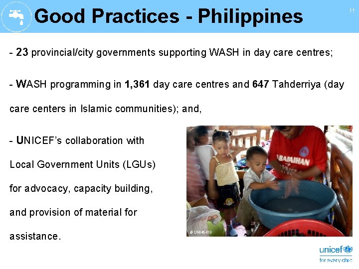 Good Practices - Philippines - 23 provincial/city governments supporting WASH in day care centres;