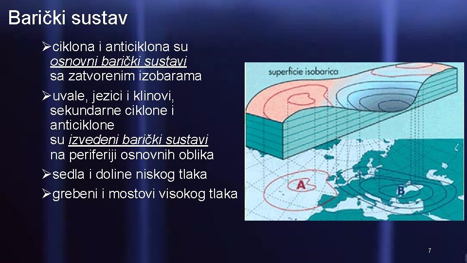 Barički sustav Øciklona i anticiklona su osnovni barički sustavi sa zatvorenim izobarama Øuvale, jezici