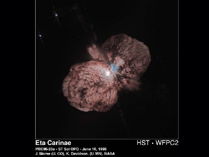 Stellar Atmospheres: Motivation Eta Carinae - HST 39 