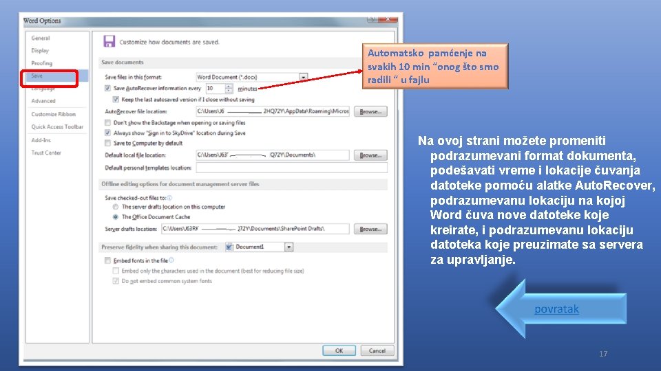 Automatsko pamćenje na svakih 10 min “onog što smo radili “ u fajlu Na