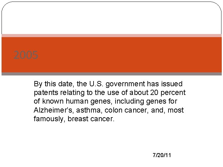 2005 By - this date, the U. S. government has issued patents relating to