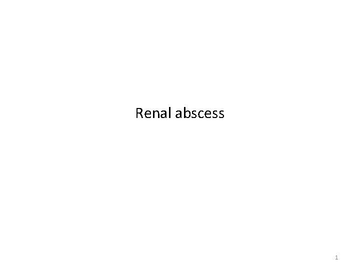 Renal abscess 1 