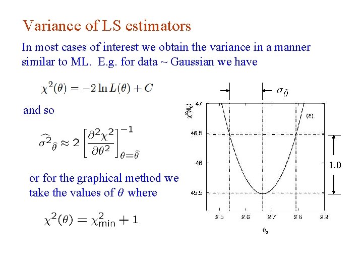 Variance of LS estimators In most cases of interest we obtain the variance in