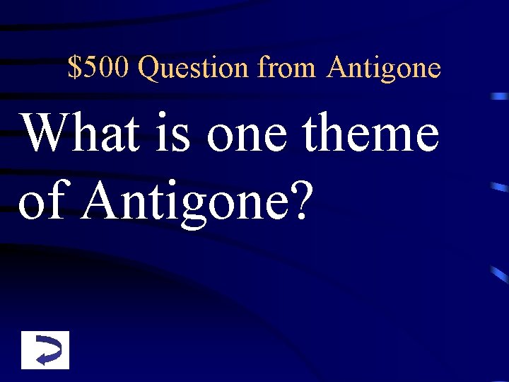 $500 Question from Antigone What is one theme of Antigone? 