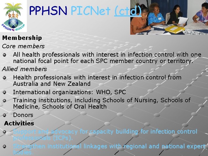 Pacific Public Health Surveillance Network Framework 2006 What