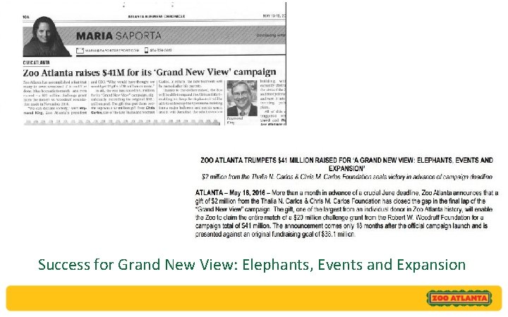 Success for Grand New View: Elephants, Events and Expansion 