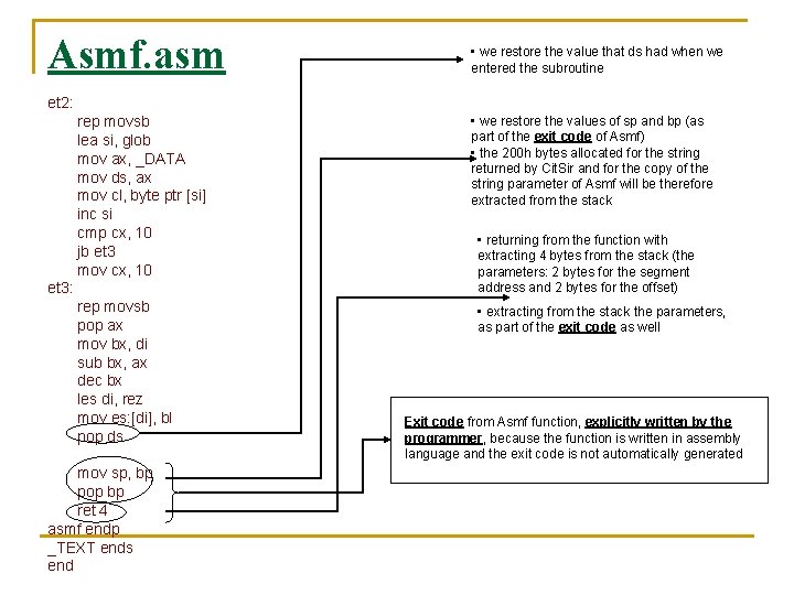 Asmf. asm • we restore the value that ds had when we entered the