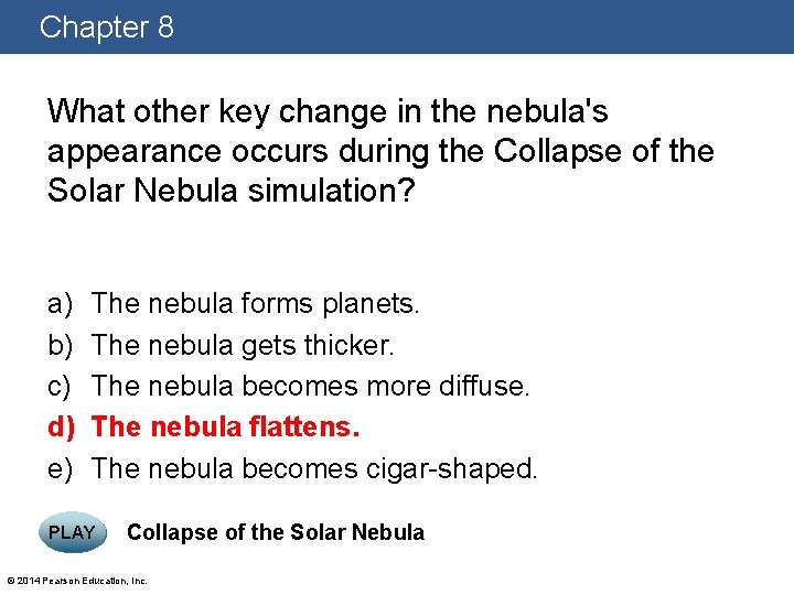 Chapter 8 What other key change in the nebula's appearance occurs during the Collapse