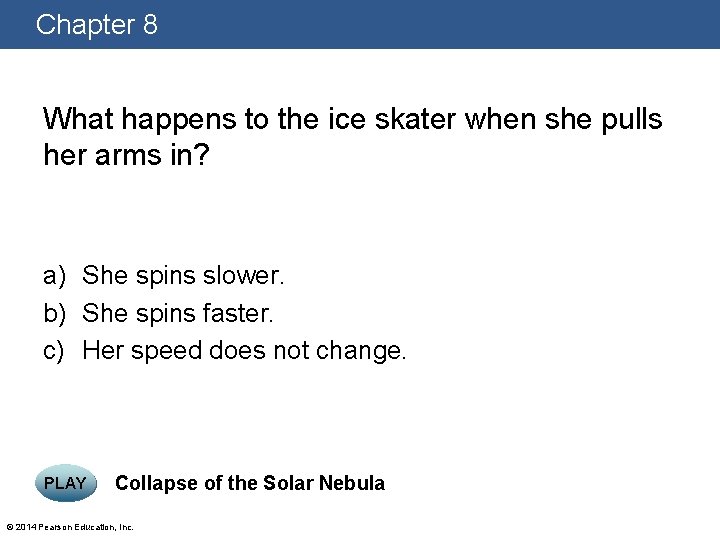 Chapter 8 What happens to the ice skater when she pulls her arms in?