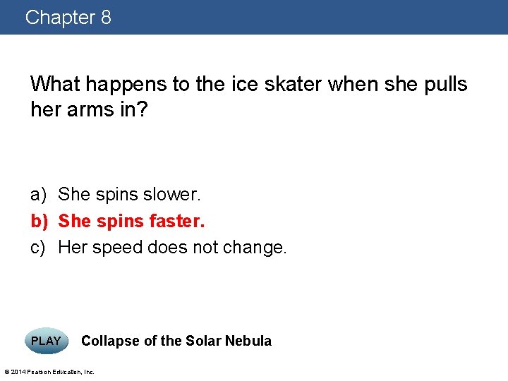 Chapter 8 What happens to the ice skater when she pulls her arms in?