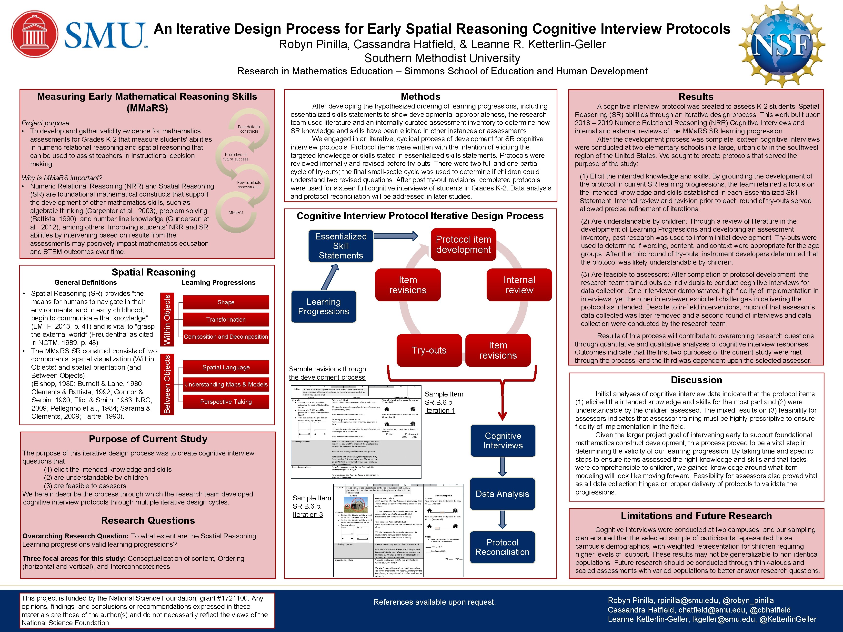An Iterative Design Process for Early Spatial Reasoning Cognitive Interview Protocols Robyn Pinilla, Cassandra An Iterative Design Process for Early Spatial Reasoning Cognitive Interview Protocols Robyn Pinilla, Cassandra
