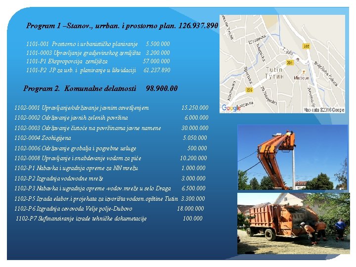 Program 1 –Stanov. , urrban. i prostorno plan. 126. 937. 890 1101 -001 Prostorno