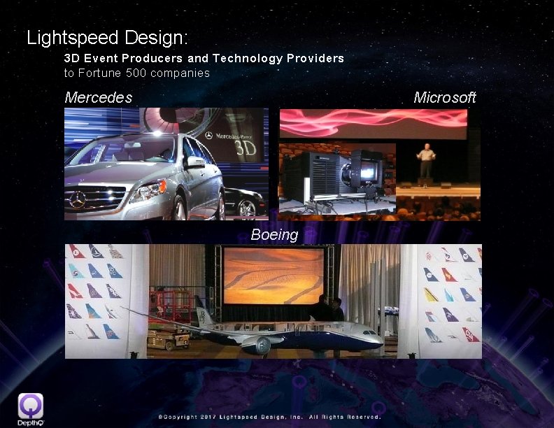 Lightspeed Design: 3 D Event Producers and Technology Providers to Fortune 500 companies Microsoft