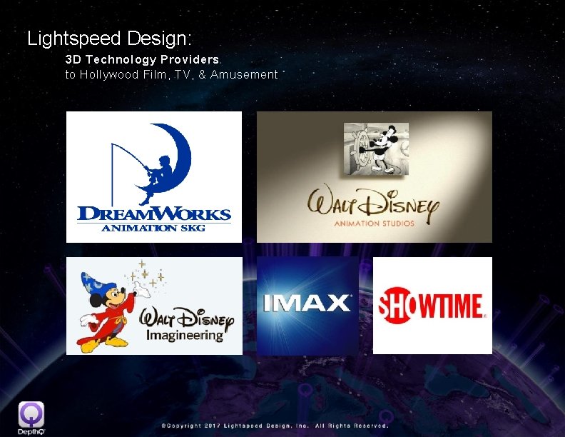 Lightspeed Design: 3 D Technology Providers to Hollywood Film, TV, & Amusement 