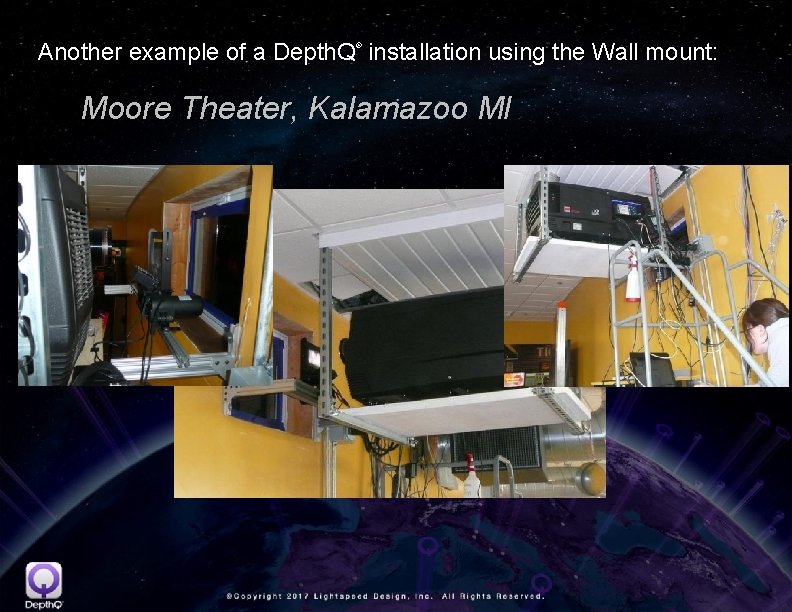 Another example of a Depth. Q installation using the Wall mount: ® Moore Theater,