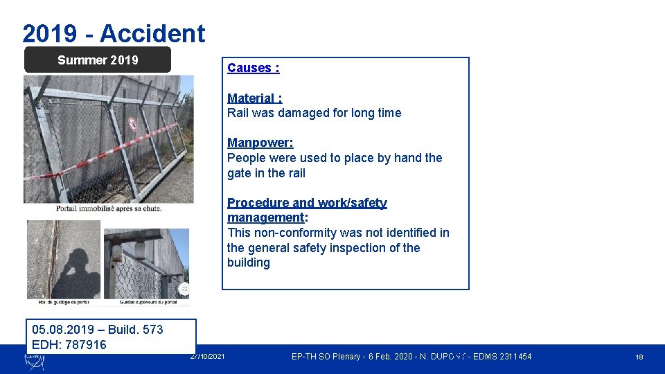 2019 - Accident Summer 2019 Causes : Material : Rail was damaged for long 2019 - Accident Summer 2019 Causes : Material : Rail was damaged for long