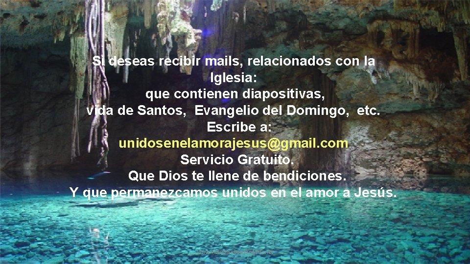 Si deseas recibir mails, relacionados con la Iglesia: que contienen diapositivas, vida de Santos,