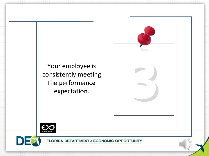 Your employee is consistently meeting the performance expectation. 3 