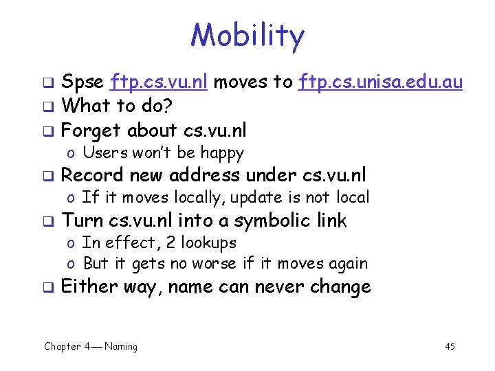 Mobility Spse ftp. cs. vu. nl moves to ftp. cs. unisa. edu. au q