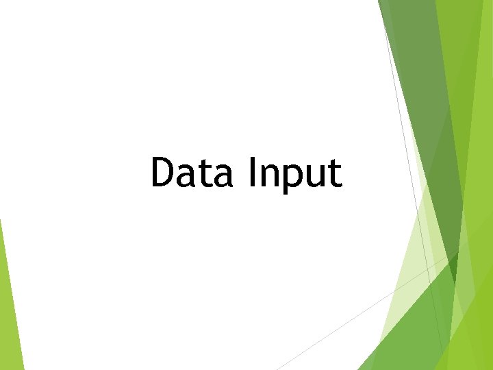 Data Input 