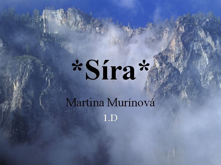 *Síra* Martina Murínová 1. D 