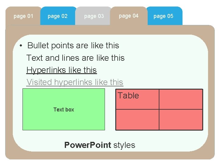 page 01 page 02 page 03 page 04 • Bullet points are like this