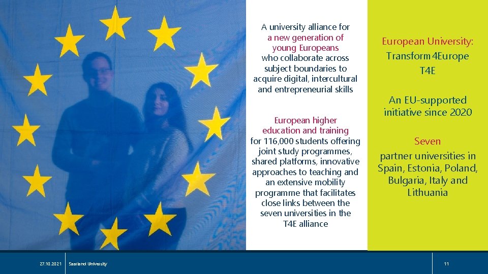 A university alliance for a new generation of young Europeans who collaborate across subject