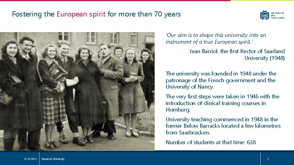 Fostering the European spirit for more than 70 years ‘Our aim is to shape