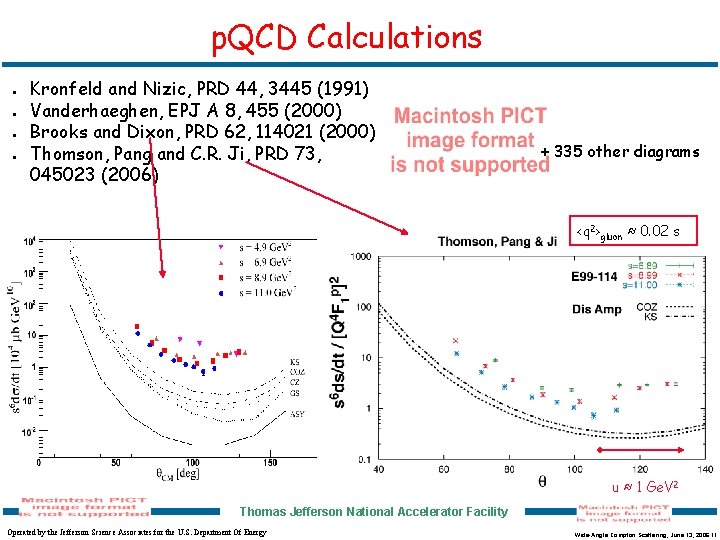 p. QCD Calculations ● ● Kronfeld and Nizic, PRD 44, 3445 (1991) Vanderhaeghen, EPJ