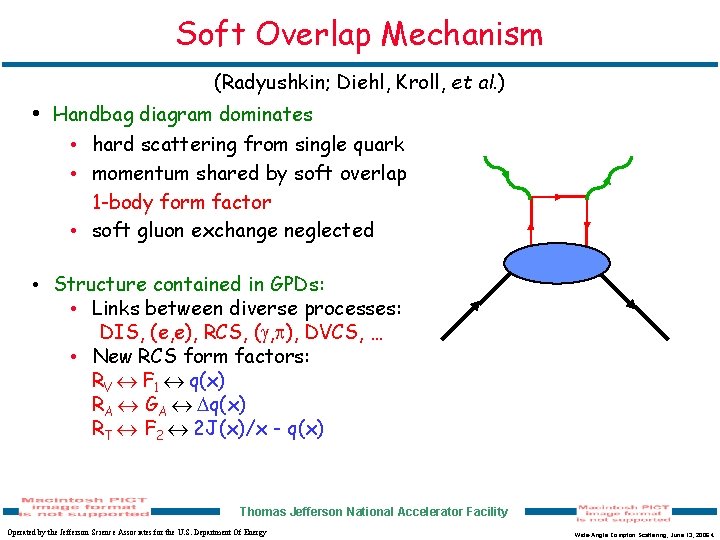 Soft Overlap Mechanism (Radyushkin; Diehl, Kroll, et al. ) • Handbag diagram dominates •