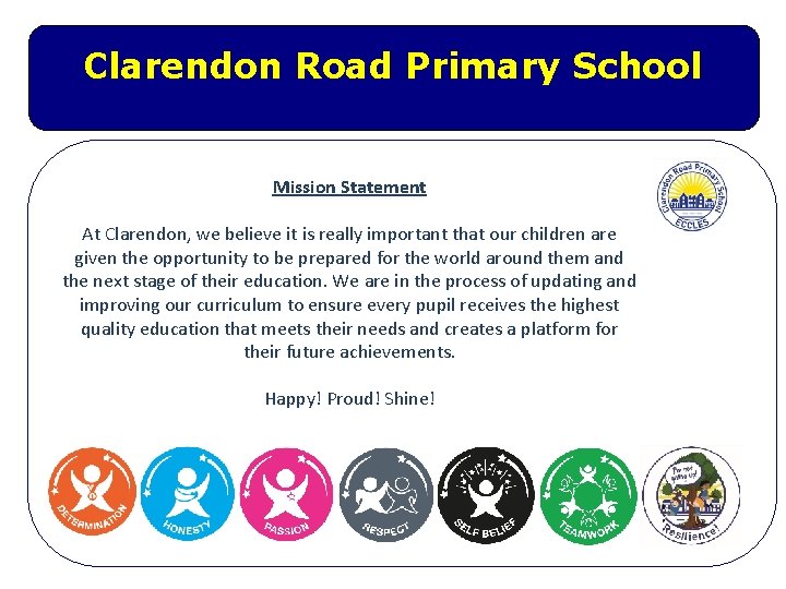 Clarendon Road Primary School Mission Statement At Clarendon, we believe it is really important Clarendon Road Primary School Mission Statement At Clarendon, we believe it is really important