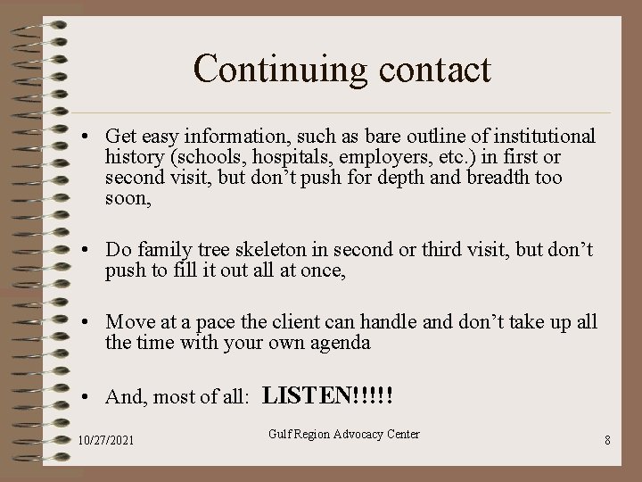 Continuing contact • Get easy information, such as bare outline of institutional history (schools, Continuing contact • Get easy information, such as bare outline of institutional history (schools,