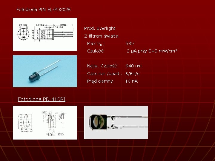 Fotodioda PIN EL-PD 202 B Prod. Everlight Z filtrem światła. Max VR ; 33
