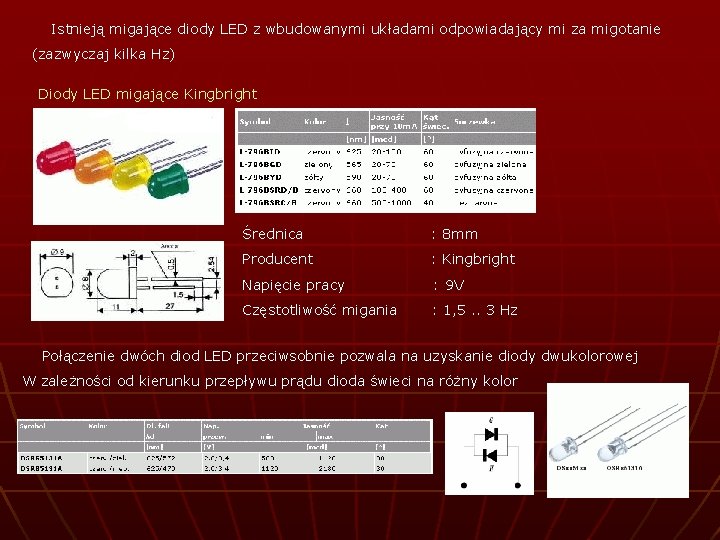 Istnieją migające diody LED z wbudowanymi układami odpowiadający mi za migotanie (zazwyczaj kilka Hz)