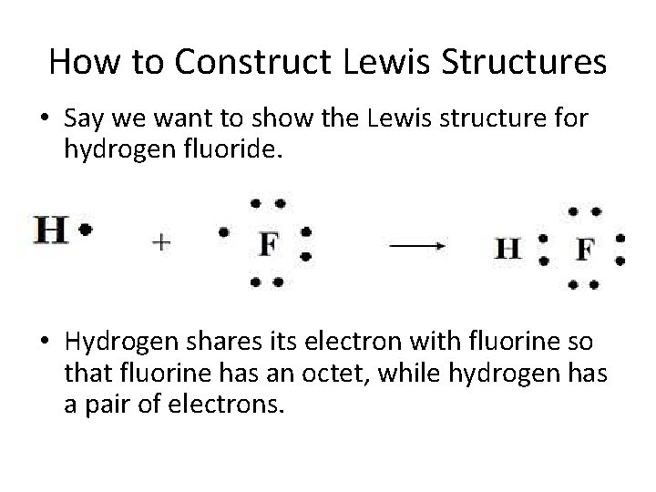 How to Construct Lewis Structures • Say we want to show the Lewis structure