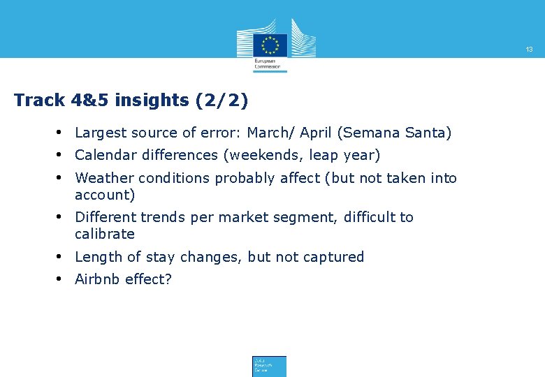 13 Track 4&5 insights (2/2) • Largest source of error: March/ April (Semana Santa)