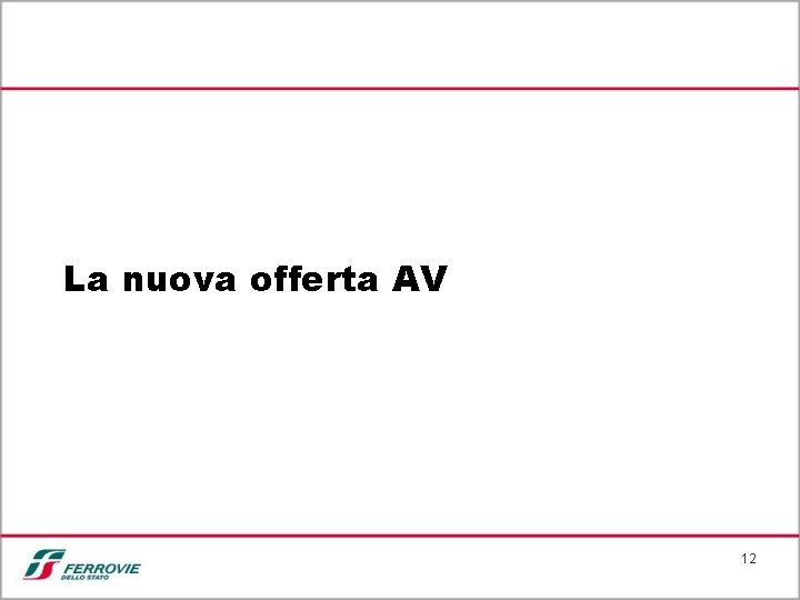 La nuova offerta AV 12 