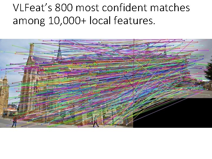 VLFeat’s 800 most confident matches among 10, 000+ local features. 