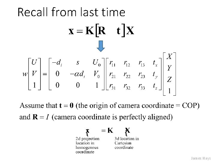 Recall from last time James Hays 