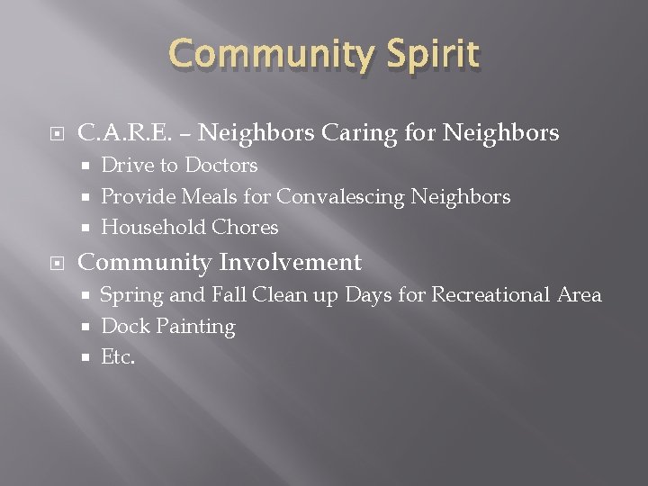 Community Spirit C. A. R. E. – Neighbors Caring for Neighbors Drive to Doctors