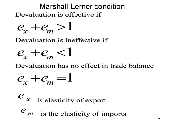 Marshall-Lerner condition 17 