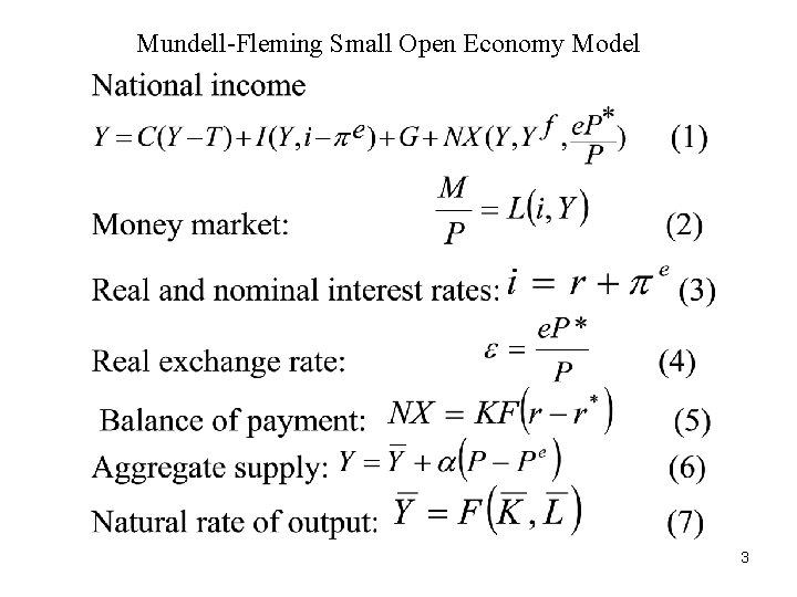 Mundell-Fleming Small Open Economy Model 3 