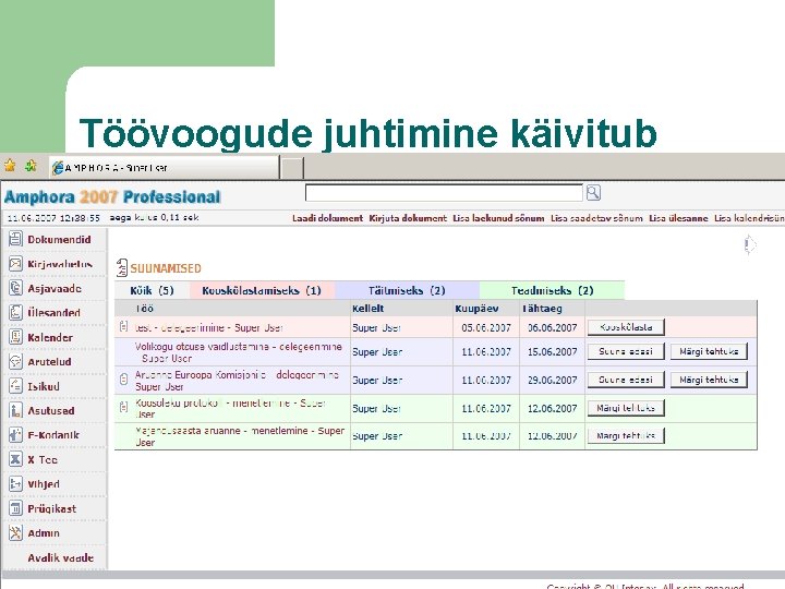 Töövoogude juhtimine käivitub 