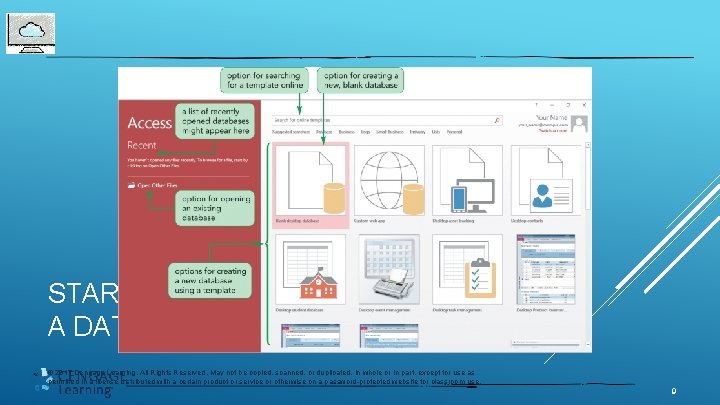 STARTING ACCESS AND CREATING A DATABASE © 2017 Cengage Learning. All Rights Reserved. May