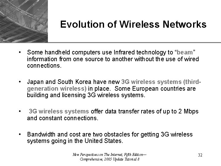 XP Evolution of Wireless Networks • Some handheld computers use Infrared technology to “beam”